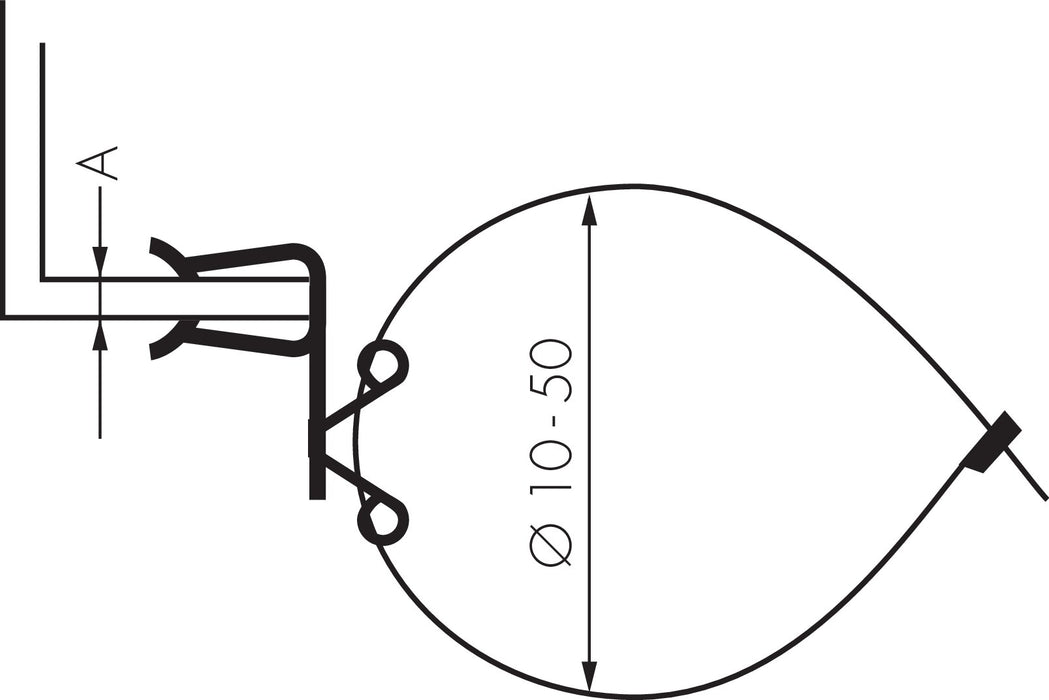 Support clamp, with pipe holder Ø 10 - 50, 8 - 14mm