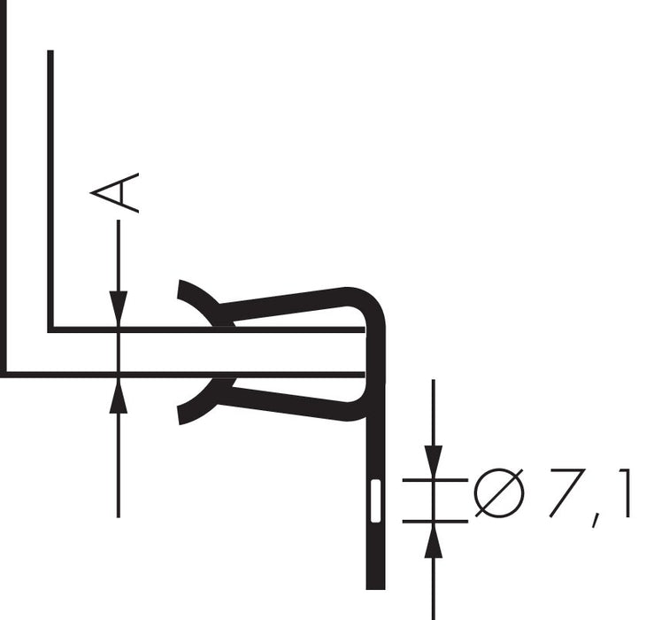 Pince de support, avec filetage intérieur M 6, 8 - 14 mm