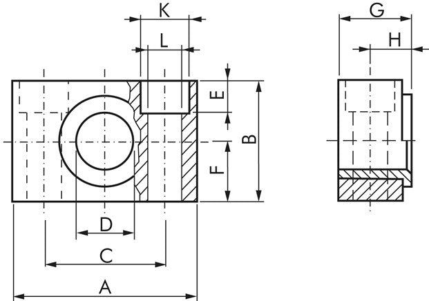 2 pcs. bearing blocks for center swivel mount. 160 &amp; 200mm