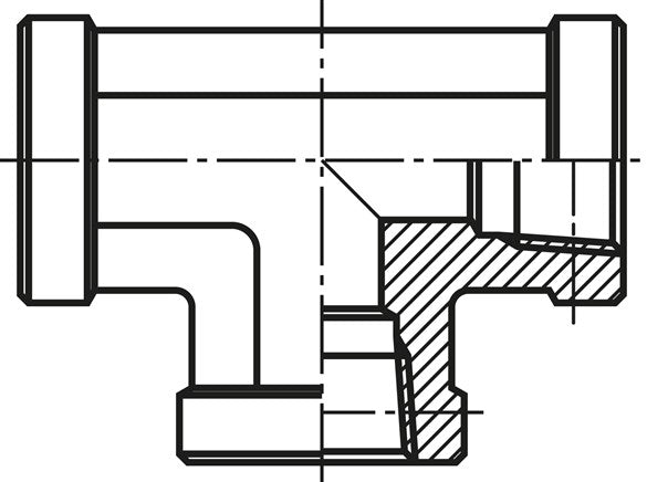 Pièce en T haute pression NPT 1/8" (IG), V4A