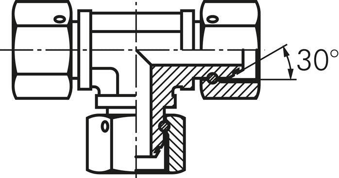 Raccordement vissé en T, cône 60° G 2" (IT), V4A