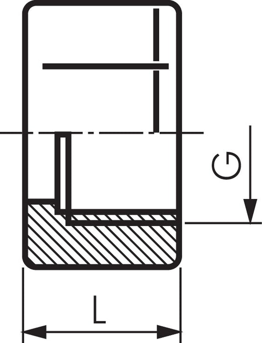 Brass grommet, G 3/8"-4mm, without nut