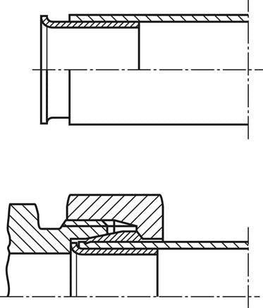 Reinforcement sleeve for pipe 6x5.0 mm, brass