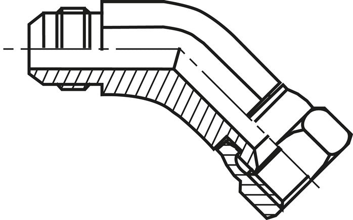 45°-Einschraubwinkel, UN 1-5/8"-12 (JIC), V4A