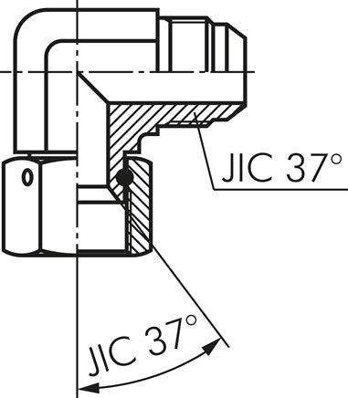 90°-Einschraubwinkel, UNF 9/16"-18 (JIC), V4A