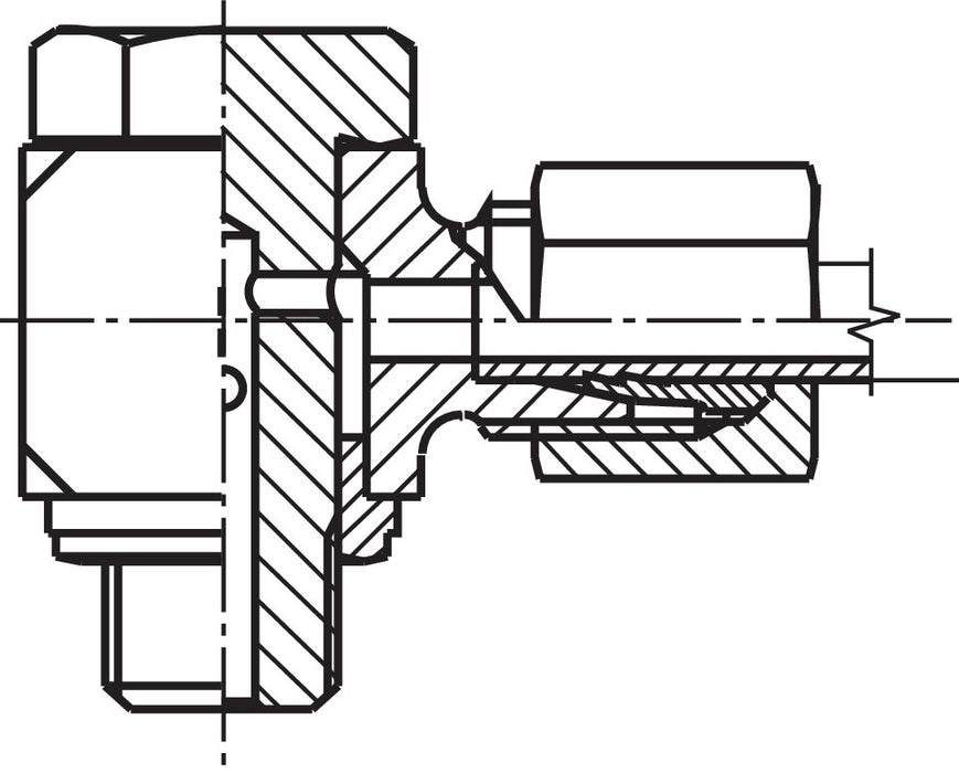 Raccord à vis pivotant coudé G 1/8"-6 L (M12x1,5), acier galvanisé