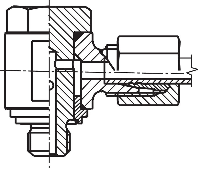 Raccord à vis pivotant coudé G 1-1/4"-30 S (M42x2), acier galvanisé