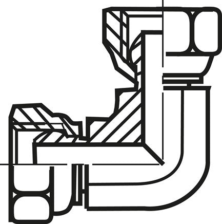 Raccord à vis coudé 90°, cône 60° G 3/4" (IG), V4A