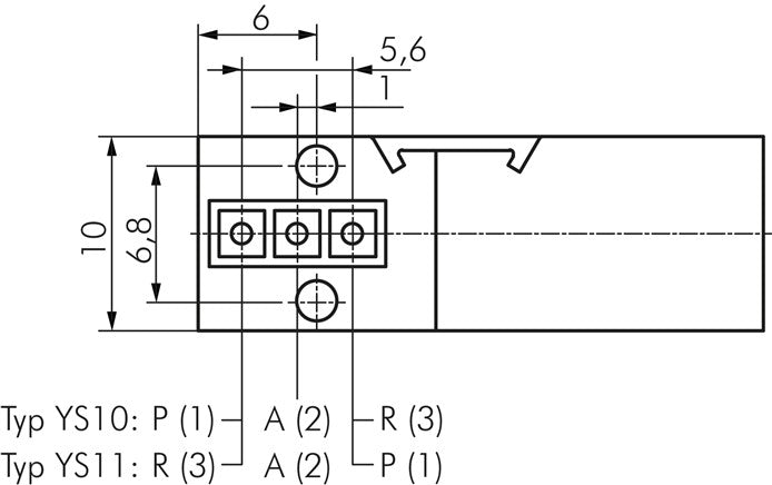 3/2-Wege Magnetventil, Flansch (5,6 x 6,8), Federrückstellung (NC), 24 V DC