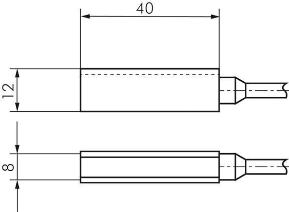 Zylinderschalter, vollelektronischer Sensor (verpolungssicher / kurzschlussfest), gelbe LED