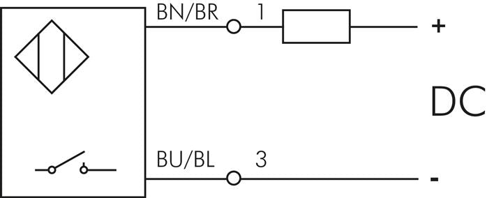 Zylinderschalter, 2-Leiter Solid-State Sensor, rote LED